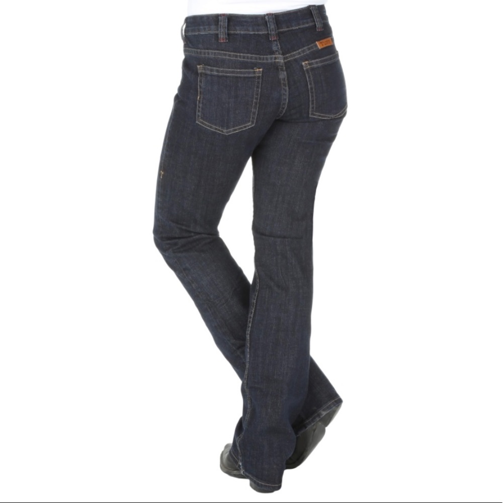 Cowgirl Tuff Women's Dark Wash Boot Cut Jeans - Black/Dark Indigo - Picture 2 of 13
